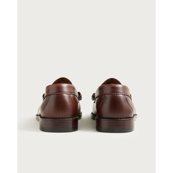 J. Crew Men\'s Camden Loafers Shoes Leather Soles Whiskey Brown Size 9.5 NWOB main image 4